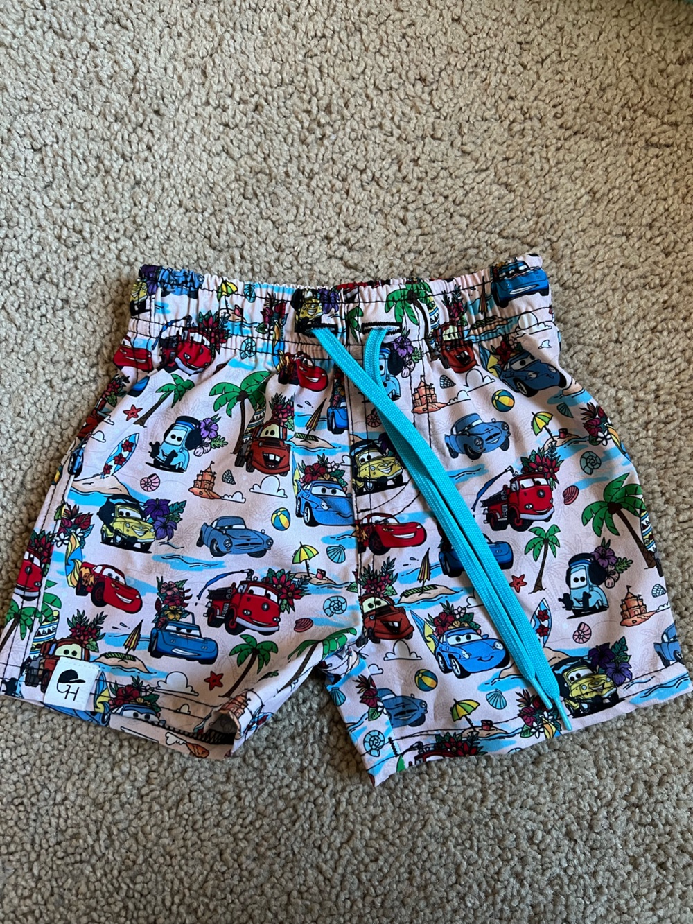 Disney Cars Swim Trunks with Blue Drawstring
